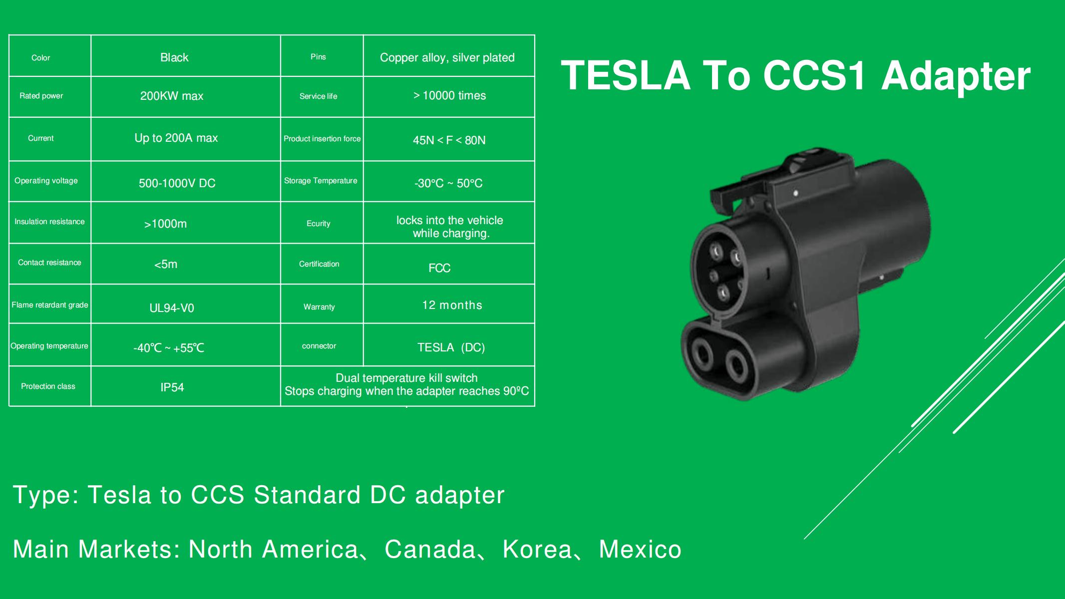 ev charger adapter tesla to ccs1